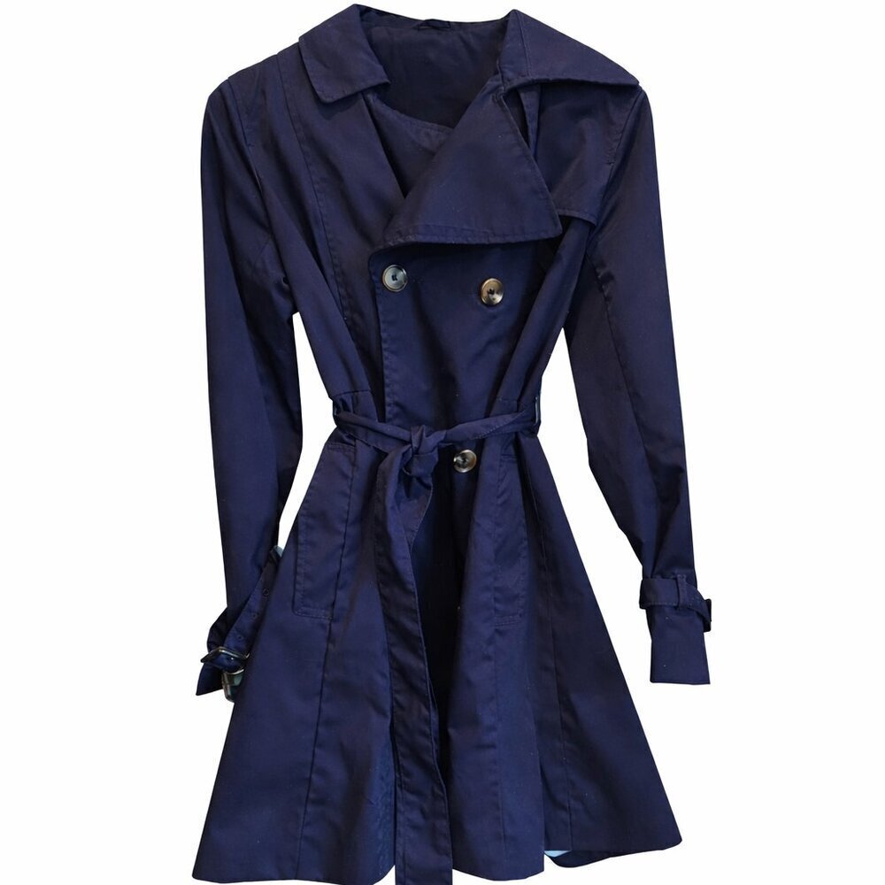 H&M Navy Trench Coat – Size 8 – Like New, Never Worn - Picture 2 of 7